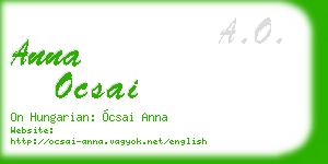 anna ocsai business card